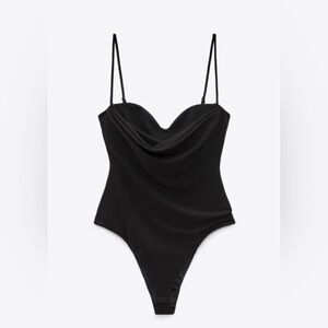 Stunning elevated basic black bodysuit